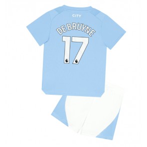 Manchester City Kevin De Bruyne #17 Replica Home Stadium Kit for Kids 2023-24 Short Sleeve (+ pants)